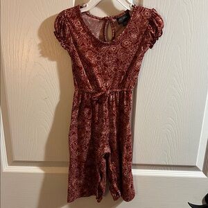 Kids Floral One-Piece Romper - Mauve Pink